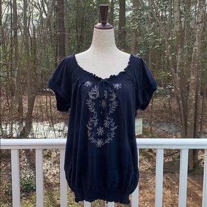 Sonoma Blouse with Floral Embroidery